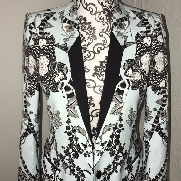 Roberto Cavalli Contrast Floral Print Blazer Sz. 42 - Picture 6 of 12